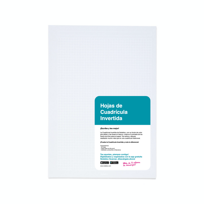 Notebloc - Cuadrícula Invertida - Pack de Hojas A4